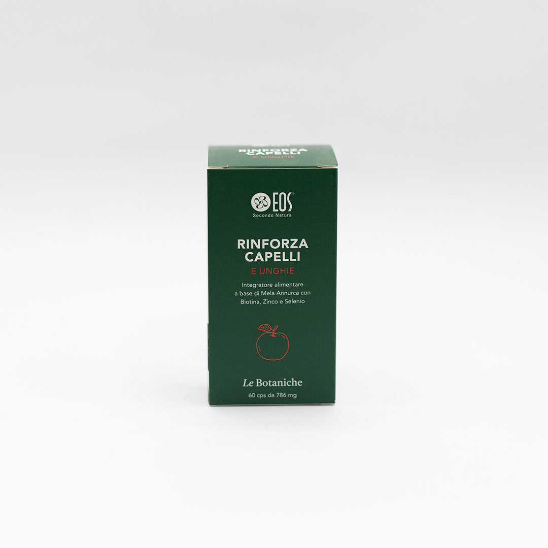 EOS Rinforza Capelli e Unghie – Integratore Alimentare con Mela Annurca, Biotina, Zinco e Selenio