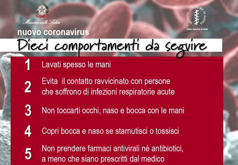 CORONAVIRUS: un decalogo per tutti.
